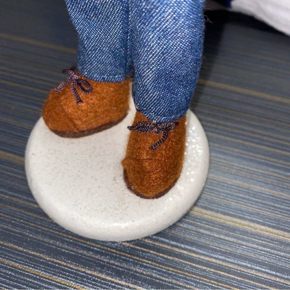 vintage boy Deer 14” figure in holiday outfit - Picture 8 of 9